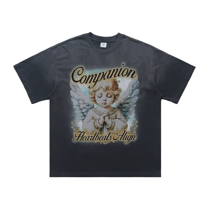 ONSEVENINE "Companion" Praying Cherub Graphic Tee